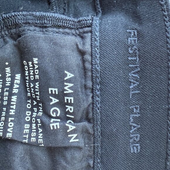 American Eagle Black Festival Flare Jeans size 0 Regular - Picture 4 of 5
